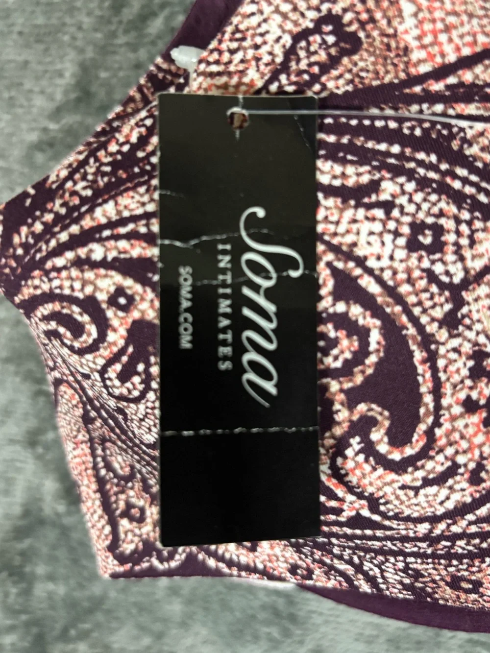 NWT Soma Nadine Vanishing Back Bra 36C in Weathered‎ Paisley pattern
